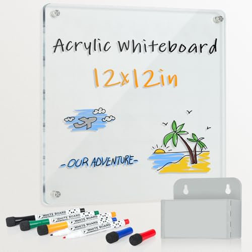 MAKELLO Transparente, trocken abwischbare Tafel für Wand, 30,5 x 30,5 cm, DIY-Acryl-Whiteboard für Zuhause, Büro, Schule