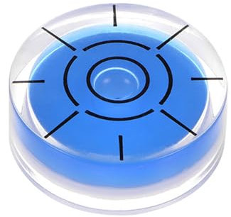 QUARKZMAN Nivel de Burbuja Redondo 32x12mm Mini Niveles de Burbuja de Precisión Circular para Nivelar Trípode de Cámara Telescopio Torno de Taller, Azul