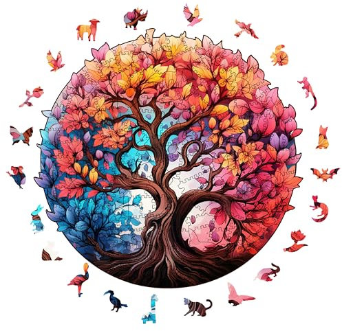 Holzpuzzle Erwachsene, 200 Teile Holzpuzzle Tiere füR Erwachsene und Kinder, Einzigartiges Tierform Puzzle, Unregelmäßige und einzigartige Rätsel, Geschenke zur Heimdekoration