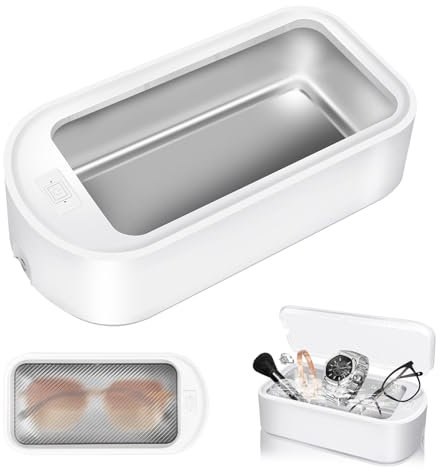 Ultraschallreinigungsgerät 48000Hz Schmuck-Reiniger mit 650ML Clean Tank Edelstahl, 2 Zeiteinstellung einfach zu bedienen, Ultraschallreiniger für Schmuck Halskette Ring Gläser