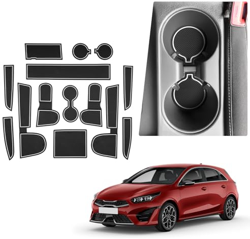 BIBIBO Gummimatten Antirutschmatten kompatibel mit Kia Ceed/Proceed/XCeed GT 2018-2024 (Schaltgetriebe), Gummi Auto Matten, Anti-Rutsch-Matte, Aufbewahrungsbox rutschfeste Matten (Weiß)