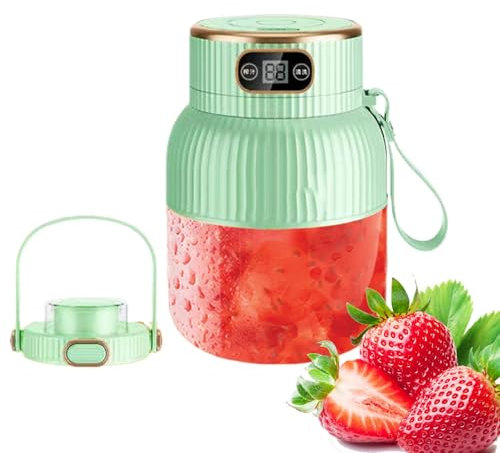 Food Mixing Machine, Rechargeable Juicer, Digital Display Blender, Fruit Juice Mixer, Usb Rechargeable Food Processor, Food Mixing Machine with Digital Display 600ml for Shakes Smoothies