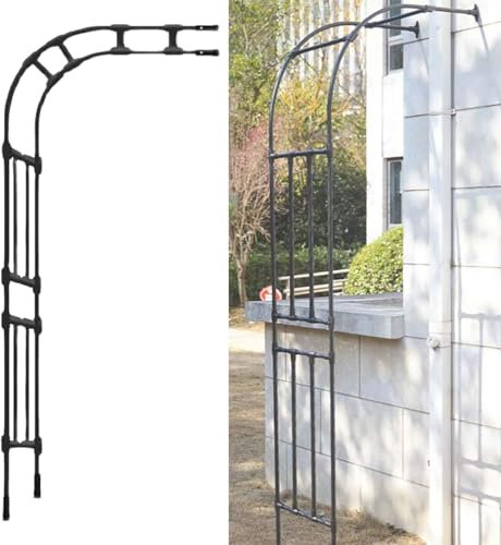 Arche De Jardin Demi-côté, Tonnelle de Jardin Robuste, Cadre en Acier, pour Le Soutien des Vignes, Décoration De Jardin, Plantes Grimpantes, Roses(60x240x40cm)