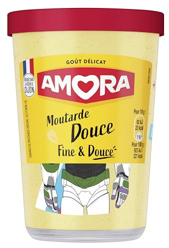 Amora Moutarde Douce Verre TV 190g (Lot de 6)
