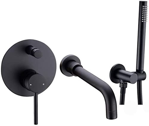 UHJKLA Rubinetti per Vasca, Set Doccia con Montaggio su Vasca, valvola miscelatrice, 2 funzioni, Miscelatore per Vasca, Rubinetto per Doccia Caldo e Freddo,