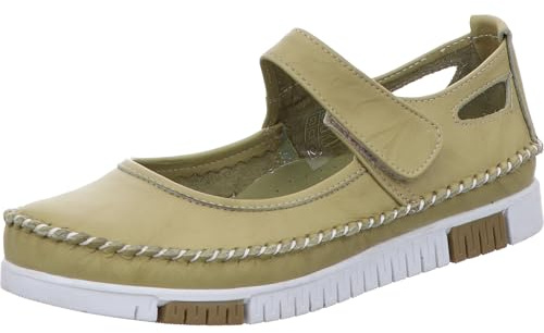 Gemini Damen Riemchenballerina Leder Klettverschluss ungefüttert flexibel 382534-01