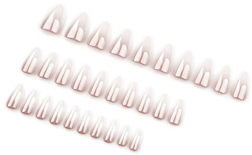 Stylish Artificial Nails French Styles Stick Ons Almond Stick On Nails Full Covers Press On Nails Manicure Nails Art