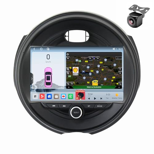 Android 14 Car Radio para BMW Mini F55 F56 F60 NBT 2014 2015-2019 2 DIN de Coche NAVEGACIÓN con Pantalla Táctil 9 Pulgadas Reproductor Multimedia Autoradio FM SWC Carplay Auto (M200S 8core 2+32G)