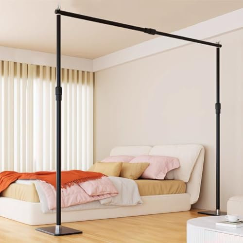 Raumteiler Trennwand, Paravent Raumtrenner Mieterfreundliche Gardinenstange Zur Raumtrennung, Raumteiler Als Vorhang Verstellbar – Extra Hoch 110–210 CM & Schlafzimmer Trennwand Ohne Bohren(Divider St