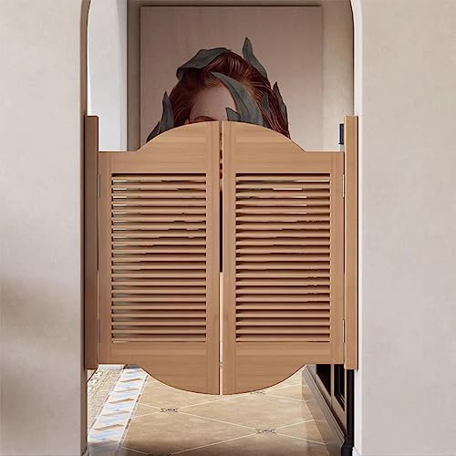 CZAOERXB Schwingtüren im Westernstil für Cafés, für Küchen, Restaurants und Bars, einfach zu montieren, Cowboy-Tür, Holzfarbe, 80 x 90 cm