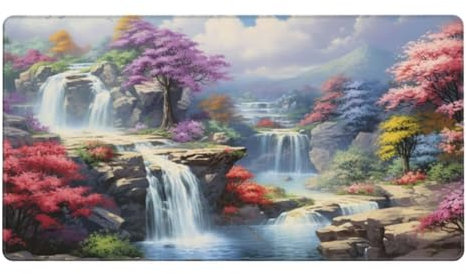 Tapis de Souris Gaming XXL 1400x600x4mm Base Antidérapante en Caoutchouc, Large Imperméable Mouse Pad, Surface Haute Précision, pour Les Jeux, la Maison et Le Bureau Tapis de Bureau Paysage Y3740