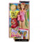 Coffret poupée Mannequin avec Maillot Bain Rose à Pois Blancs + 1 paréo Rouge + Top + Accessoires - Set Jouet Fille + Habit avec 1 Carte