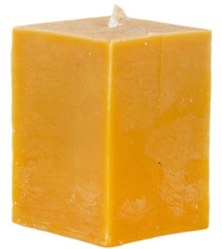 BeesWax World Bienenwachskerzen – Handgefertigte Quader & Würfel in 4 Größen – 100% reines Bienenwachs – Rauchfrei & langlebig – Geschenkidee & Wohnakzent (Quader, L: Höhe 9,5 cm, Ø 9 cm)