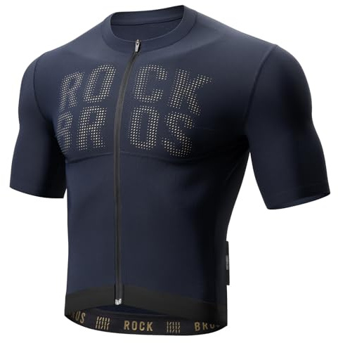 ROCKBROS Radtrikot Kurzarm Herren, Atmungsaktives schnelltrocknendes Rennrad Trikot mit Rückentaschen für Radsport Outdoor Sport