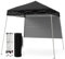 COSTWAY Pavillon 2x2 m, Pop up Faltpavillon Höhenverstellbar mit Seitenwand & Bodenhaken, Wasserdicht & Sonnenschutz Partyzelt Gartenzelt mit Tasche, Gartenpavillon für Garten, Party (Schwarz)