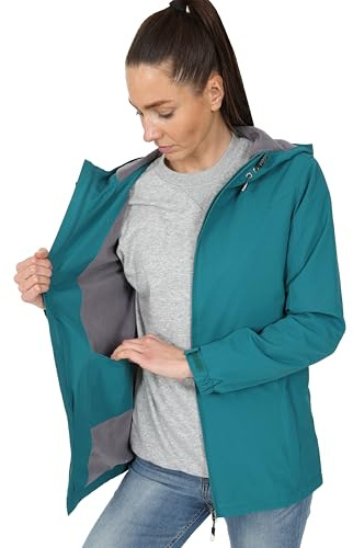 Blu Apparel Women's Waterproof Rain Hooded Jacket Windbreaker Hiking Walking Coat Spring Jackets