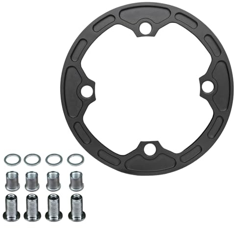 104 Bcd Bashguard para bielas 30T-34T, protector de plato de aluminio, color negro