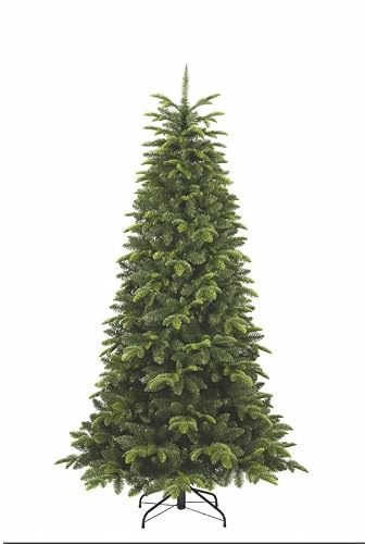 DCG Collection - Albero Natalizio – Artificiale con Rami Realistici - Effetto Real Touch in PE & PVC - Montaggio Facile a Ombrello - Altezze 75-120-150-180-210-240 cm (Verde Alighieri, cm 210)