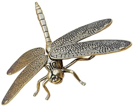 Toyvian Mini Libellenfigur Aus Messing Handgefertigte Tierstatue Mit Glatter Oberfläche Vintage Schreibtisch Deko Für Zuhause Und Büro Stabile Miniatur 3.74X2.64X0.79 Zoll