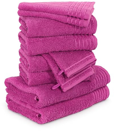Möve Handtuchset New Classic 10-TLG Handtücher - 2x20x15cm+2x30x50cm+4x50x100cm+2x67x140cm, 100% Baumwolle, Raspberry