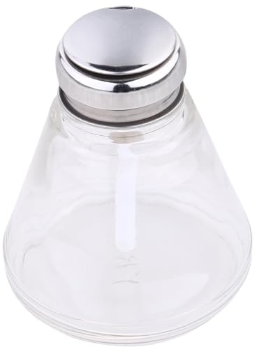 HOMSFOU Bouteille à Pression en Verre 220 ML Pompe Plastique et Bouchon Métal, Distributeur Doseur Alcool Rechargeable Léger et Portable, Flacon pour Nettoyant et Produits Cosmétiques,