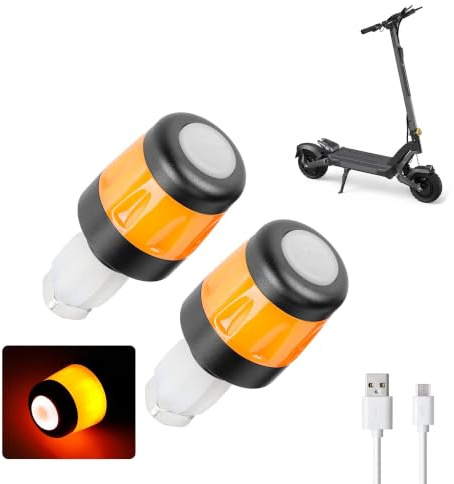 Winwj E Scooter Blinker, Wiederaufladbare LED-Lenkerleuchte Elektroroller, Wasserdicht, Universeller Blinker für Xiaomi/Segway Ninebot, 3 Modi, für 17,3–22 mm Lenker Xiaomi Pro2