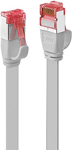 LINDY 47550 0.3m Cat.6 U/FTP Flachband-Netzwerkkabel, grau