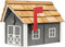bemalt amischen Postfach mit Zedernholz Dach und Fenster & Tür Trim, grau, SMB-WN