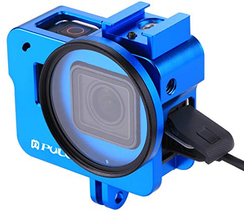 Puluz, custodia rigida in lega di alluminio CNC con protezione per obiettivo di 52 mm e filtro UV, per GoPro HERO5 (no cover posteriore)