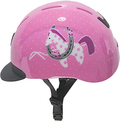 HORKA Reithelm Kinder Verstellbar Kunststoff Horsy Größe S/M Rosa Reitkappe
