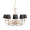 Qazqa - Klassisch I Antik Kronleuchter I Chandelier creme mit Klemmkappe 12 cm schwarz - Giuseppe 8 I Wohnzimmer - Stahl Rund I Organisch - LED geeignet E14