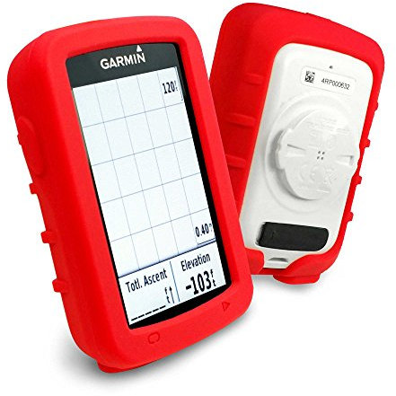 Tuff Luv Silikon Schutzhülle Case & Schirm-Schutz Für Garmin Edge Explore 820 - Rot