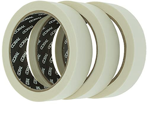 Coral Tools 71300 1 25 m Essentials Masker Tape Rolle – Beige (3-teilig)