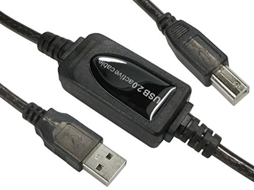 rhinocables Printer Cable Long USB 2.0 Active USB Signal Boost for Extra Power Type A to B Lead (10m)