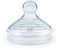 NUK Nature Sense Trinksauger, 6-18 Monate, brustähnlicher Silikon-Trinksauger, BPA-frei, 2 Stück, L (Brei), transparent