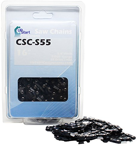 5-Pack Replacement 16 Semi Chisel Saw Chain for Stihl, McCulloch Compatible with - Stihl Ms250, Stihl Ms 251 (16 inch, 3/8 Low Profile Pitch, 0.050 Gauge, 55 Drive Links, CSC-S55)