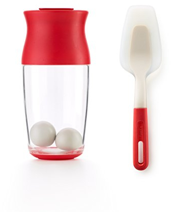 Lékué Kit para Crepes y Pancakes, 700 ml, color rojo