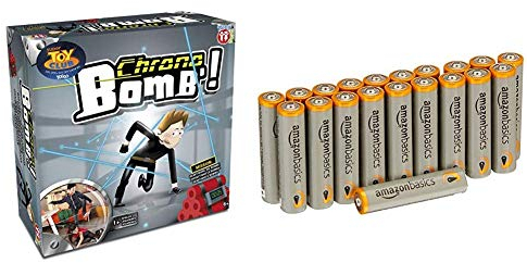 IMC Toys Play Fun 94765IM - Chrono Bomb & Amazon Basics Performance Batterien Alkali, AAA, 20 Stück (Design kann von Darstellung abweichen)
