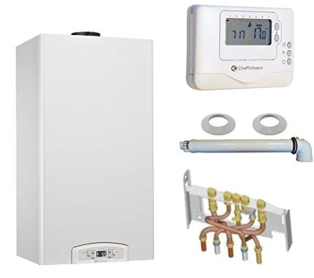 Chaudière Gaz Condensation Inoa Green Chaffoteaux 25 kW Complète (Ventouse + Douilles + Dosseret) avec Thermostat Filaire