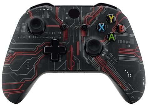 eXtremeRate Carcasa para Xbox One S X Accesorios Funda Delantera Protectora de la Placa Frontal Cubierta Antideslizante para Xbox One X S Control-Model 1708 (Patrón de Circuito)