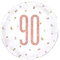 Dazzling Rose Gold 90th Birthday Glitz Round Foil Balloon (45cm) - Perfect for Birthday, Annivesaries & Memorable Celebrations - 1 Pc
