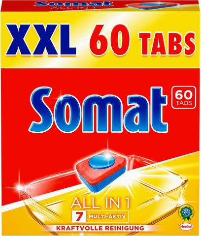 Somat Spülmaschinengeschirrreiniger 7, XXL, ALL IN 1, Tab, Karton (60 Stück), Sie erhalten 1 Packung á 60 Stück