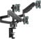 ONKRON Soporte 3 Monitores 13-32 Pulgadas - Brazo Pantalla Ordenador Negro con Carga Total de 24 kg - Soporte Monitor Triple Sobremesa max VESA 100x100 mm - Brazo Monitor Giratorio y Inclinable G280-B