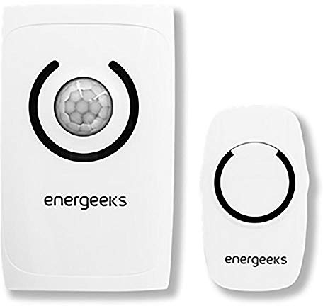 Energeeks - Alarma con Timbre 4 en 1 - Pulsador Inalámbrico - Detector de Movimiento y Alarma - Luz de Linterna - Protección del Hogar - Fácil Instalación - Sin Necesidad de App ni Conexión a Internet