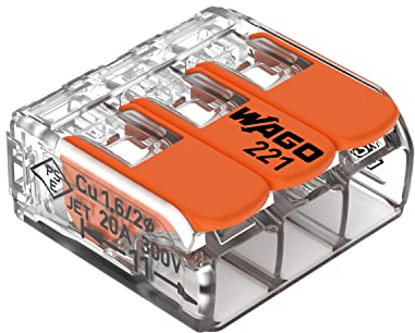 Wago 221-413 Hebel-Muttern, kompakt, 3 Leiter, 50 Stück