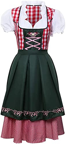 NUWIND Abito donna Baviera tedesca tradizionale Costume bavarese per la festa di carnevale dell'Oktoberfest di ottobre Set Dirndl Costume German Festival Uniforme da travestimento di Halloween (XL)