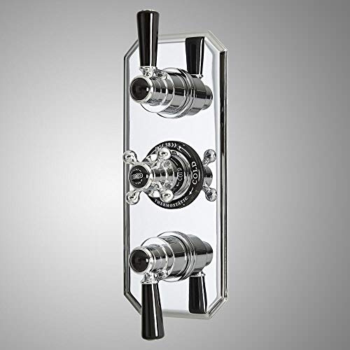 MILANO 3 Outlet Concealed Diverter Thermostatic Mixer Shower Valve Chrome | Brass Construction. Lever & Crosshead Handles. Thermostatic Operation. Traditional Style. Suitable For All Plumbing Systems.
