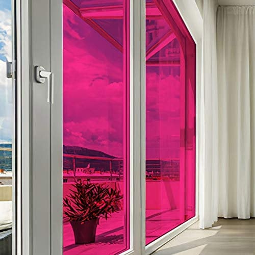 DIMEXACT - Film Couleur Rose Transparent - 152 cm x 0.5 m - en Rouleau