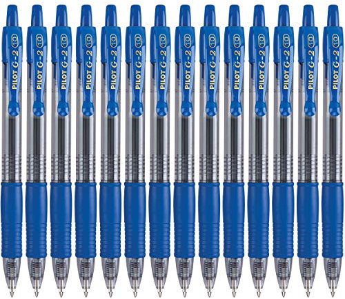 PILOT G2 Premium nachfüllbare & einziehbare Gelschreiber, große Spitze, blaue Tinte, 14 Stück (15397)