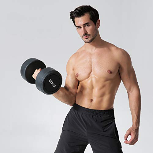 Rayline Hantel hantel-bell-20 20kg, Chrom, Krafttraining-Fitness-Bodybuilding-Gymnastik-Aerobic-Muskelaufbau